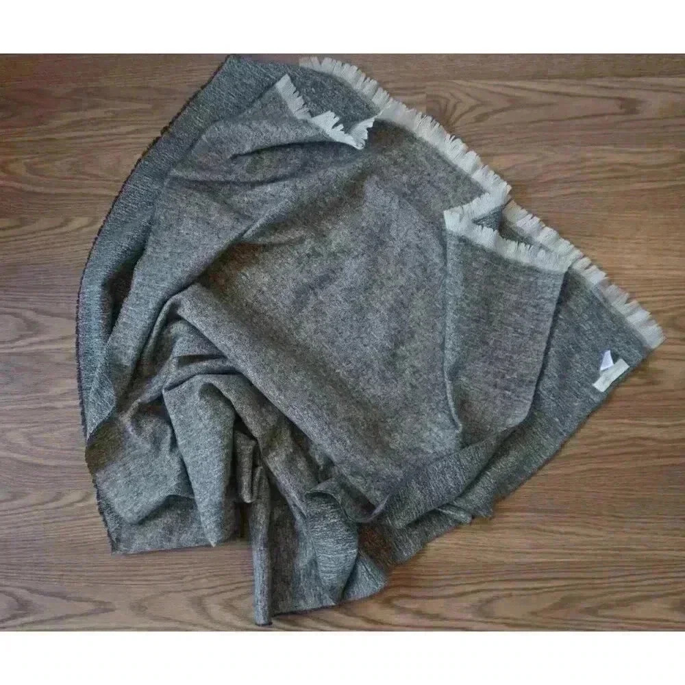 Treasure & Bond Gray Fringe Knit Blanket Scarf - One Size